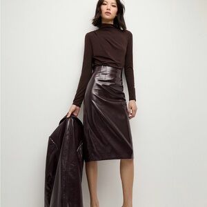 ✨ Veronica Beard Holmes Faux Leather Skirt – Plum | Size 2 | NWT ✨